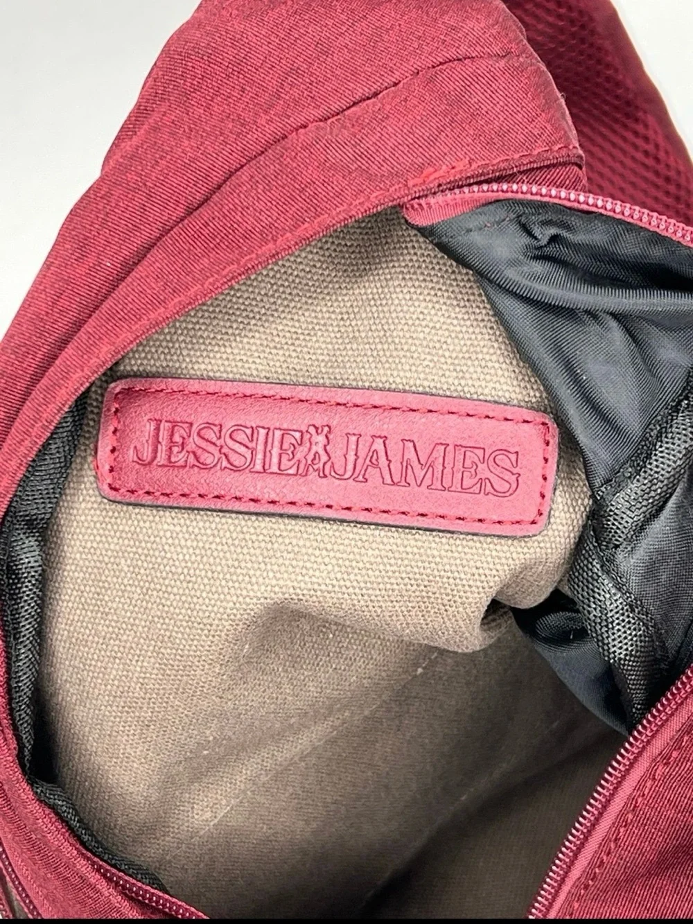 Jessie & James Sling Backpack Tactical Burgundy Bag Removable Holster EDC. CWW